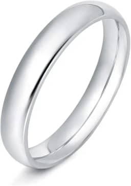 Aliança de Namoro 4mm, Compromisso, Casal, Anel em Aço Inox 316l, Prateada, Ergonômica, Resistente ao Desgaste, Reforçado, não Enferruja e não Escurece.