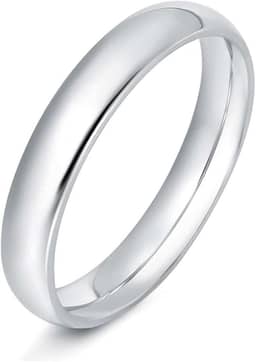 Aliança de Namoro 4mm, Compromisso, Casal, Anel em Aço Inox 316l, Prateada, Ergonômica, Resistente ao Desgaste, Reforçado, não Enferruja e não Escurece.