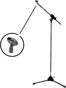 Pedestal de Microfone com Cachimbo Para Microfone com Fio ou sem Fio (PARA MIC SEM FIO)