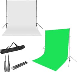 Kit Suporte + Fundo Infinito 3x2m Verde Branco Chroma Key