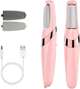 Lixa de Pé Elétrica com Bateria Recarregável e Controle de Velocidades Removedor de Calos para Pés Com Lixa Extra Portátil Spa dos Pés Raspador (Rosa)