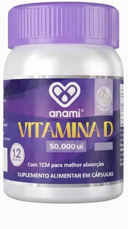 Vitamina D3 50.000UI com TCM – 12 Cápsulas - Suplemento Alimentar