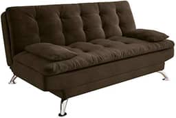 Sofá-Cama 3 Lugares Casal Premium II Suede Café