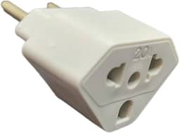 Adaptador de Tomada Universal 10A e 20A 2 Polos Padrão Brasileiro e Americano - Branco