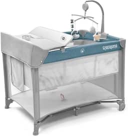 Berço Portátil SleepGuard Dobrável para Recém Nascidos e Bebês com Estrutura Segura e Confortável (Azul)