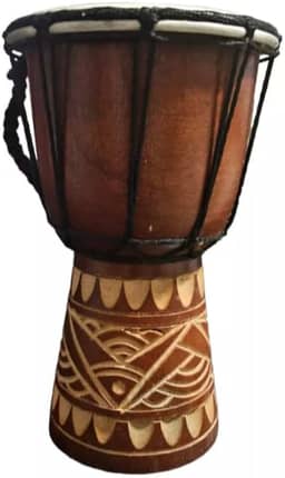 Tambor, Tambor Djembe Africano, Instrumento Cabulete Pele Couro Grande, 12×20cm