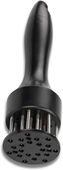 Amaciador Batedor De Carne Bife Com Furador Manual Aço Inox Churrasco Casa Buritis