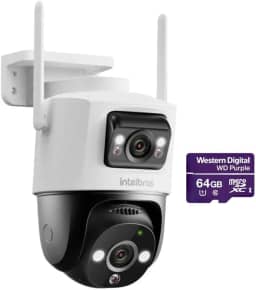 Câmera Externa Wi-Fi 3MP 360° Full Color iM9+ Com SD 64gb