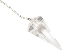Pêndulo de Cristal de Quartzo Transparente Natural - Ferramenta para Radiestesia, Energização e Meditação, Ideal para Práticas Holísticas e Alinhamento Energético