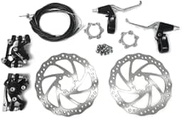 Kit de freio de disco frontal e traseiro – 160 mm para bicicleta motorizada a gás 80cc – distância do orifício dos cubos de roda livre de 48 mm (Yinxing)