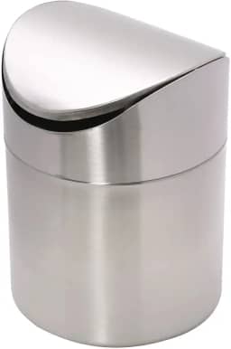 Mimo Style, Lixeira de Pia Utensílio para Cozinha, Inox, 12x12x16cm - Prata