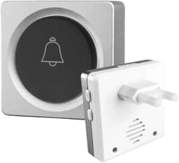 Campainha Sem Fio Wireless Inteligente Bivolt Residencial Comercial com Botão Emergencial para Comunicação com Idosos 38 Sons Premium (Cinza)