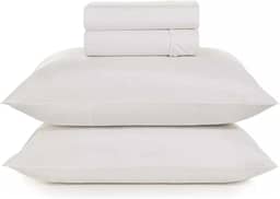 Jogo De Cama Casal 4pçs Hotel Motel Pousada Airbnb 180 Fios Teka Profiline Tecido Profissional Branco Resisitente a Lavação com Cloro