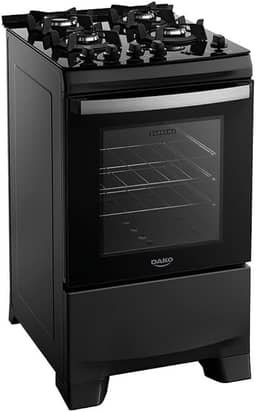 Fogão 4 Bocas Dako Supreme Glass Com Mesa Vidro Preto Bivolt