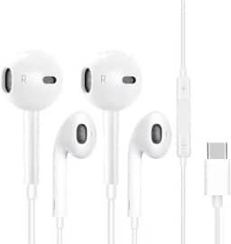 2 pacotes de fones de ouvido USB C versão atualizada, adequados para iPhone 17/16/15 Pro Max Plus tipo C, com microfone e volume ajustável, adequado para iPhone 16/15 Pro/iPad/Galaxy S23/S22/S21/S20