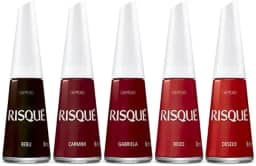 Kit Esmaltes Risqué Vermelhos (5 unidades)