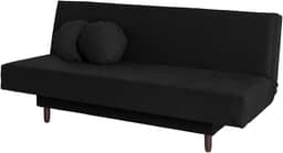 Sofá-Cama Casal 3 Lugares Jimmy Suede Preto