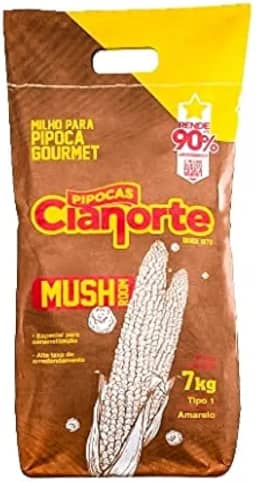 7kg Novo Milho Mushroom 90% Arredondamento Para Pipoca Gourmet Cianorte - Embalagem Original Lacrada