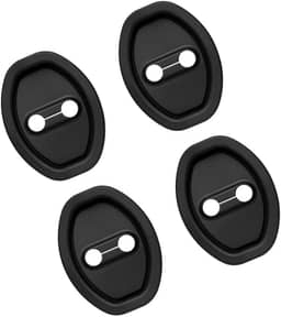 4 Peças de Protetor de Fechadura de Porta, Capa Universal de Silicone Preto, Amortecedor Anti-colisão para Carros