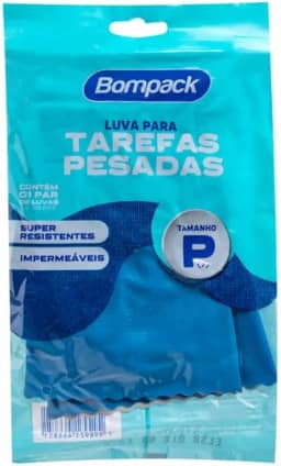 Luva Bompack Tarefas Pesadas P Verniz Azul Un
