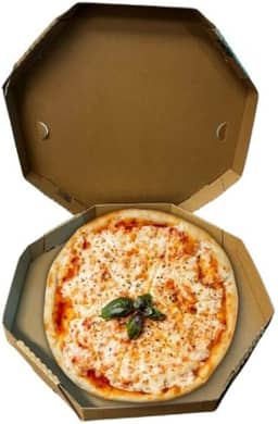 Caixa Oitavada para Pizza Gourmet, N. 30, Parda, Descartável, 25 Unidades