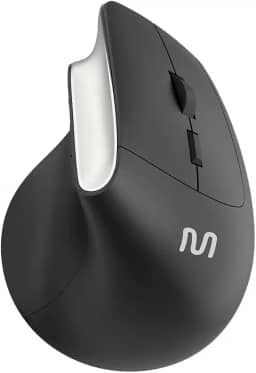 Mouse sem Fio Multi Ergônomico Vertical 2.4GHz com 6 Botões, Clique Silencioso e DPI Ajustável 800-1600 – Preto MO384