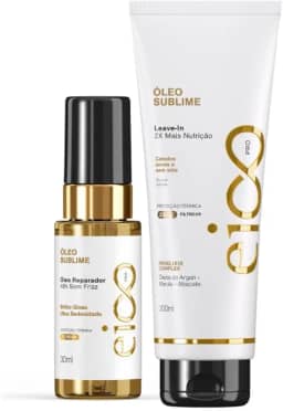 Óleo Reparador De Pontas Sublime Argan e Abacate Anti Frizz 30ml e Protetor Térmico Leave-in Finalizador Nutritivo Sublime 200ml