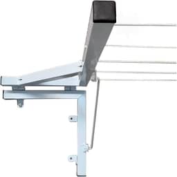 Varal Retrátil de Parede 30x30cm, 5 Cordas, Compacto e Resistente - Branco