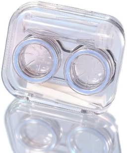 Pacote com 2 lindos conjuntos de estojo de lentes de contato, essenciais de viagem transparentes com kit de ferramentas removedoras e frasco de solução, caixa de armazenamento de lentes de contato