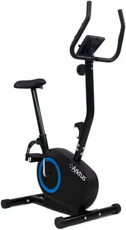 Bicicleta Ergométrica Vertical Arktus com Painel LCD, Carga Magnética 8 Níveis de Resistência, Monitor Cardíaco e Assento Ajustável