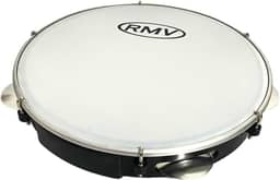 Pandeiro Profissional Rmv 10 Polegadas Preto Pele Leitosa