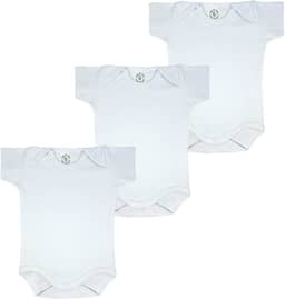 Kit Com 3 Bodies Manga Curta Para Bebê Menino Menina 100% Algodão