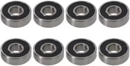 Rolamentos para skates, longboards, patins em linha, patins, spinners, dupla blindagem, rolamentos de esferas miniatura 8x22x7, 608, ABEC-9 (pacote com 8 preto)