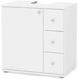 Balcão para Banheiro 1 Porta e 3 Gavetas Branco Politorno