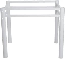 Base Quadrada Para Mesa Jantar Vidro Pedra Madeira 75x75cmb2 Cor:Branco