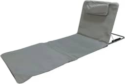 Espreguiçadeira Ajustável Dobrável Com Alça Bolso Cor Cinza Praia Piscina