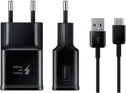Carregador Samsung EP-TA20BBBCGBR Fast Charge Tipo C c/ Cabo Preto