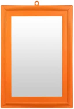 Espelho De Parede Banheiro Com Moldura Laranja Plástico