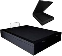 Cama Box Baú Casal Sintético Corino Blindado (Preto)