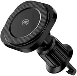 Gshield Suporte Veicular e Carregador Turbo Sem Fio 15W Compatível com MagSafe, Carregamento Rápido por Indução Wireless Magnético com Clipe de Ar Condicionado para Carro, Tank Car, Preto