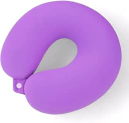 Almofada de Pescoço Travesseiro Cervical Ergonômico para Viagem Micropartículas Descanso (Lilás)