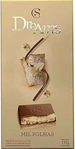 Tablete de Chocolate Dreams Mil Folhas Cacau Show 130g