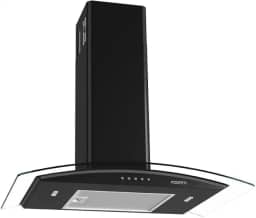 Coifa de Parede Vidro Curvo, Fogatti 70cm, 110V Teclado Mecânico Black