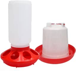 Lucky Farm Kit comedouro e bebedouro para pintinhos Bebedouro e comedouro de 1l para frangos de corte e aves codornas pombos