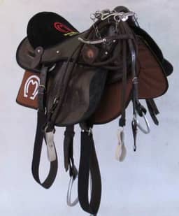 Sela Australiana Marrom Completa Simples C/Aba Arreada 16 Polegadas Do Mangalarga