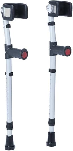 Muleta Canadense Articulada Alumínio Regulável até 130kg Ortopédico Conforto Idoso Fratura ANVISA Par (M)