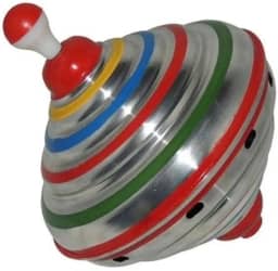 Brinquedo clássico antigo Pião Sonoro de Alumínio