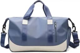Bolsa de viagem portátil bolsa de bagagem de viagem de curta distância de grande capacidade leve separação seca e molhada bolsa de fitness esportiva impermeável (azul)
