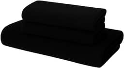 Kit 02 Peças Toalha de Banho e Rosto Adulto Gigante Alta Absorção 1,40 m x 70 cm Toque Macio Luxo (Preto)