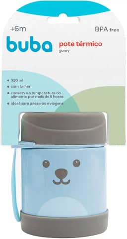 Buba Pote Termico C/Colher - Gumy Azul Azul